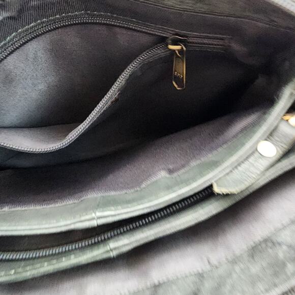 Great American Leather Works Green Leather Handbag Crossbody Shoulder Bag Grunge - Picture 8 of 12